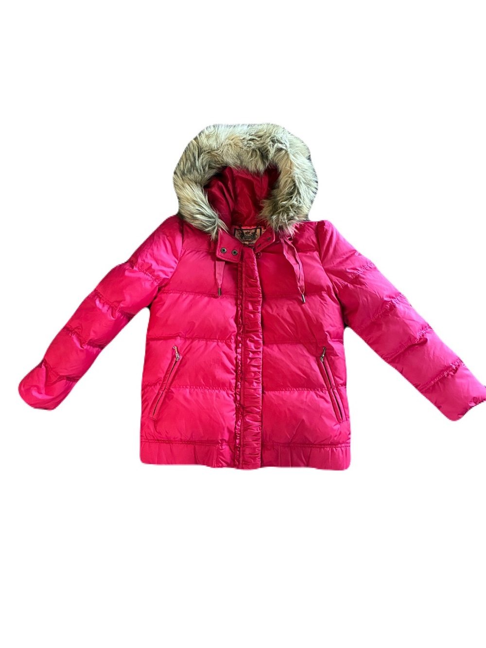 Vintage Y2K Juicy Couture Hot Pink Faux Fur Puffer 💗 Size Large